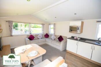 Willerby Seasons 3 bedroom caravan for sale at Tree Tops Caravan Park in North Wales