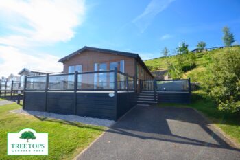 Sunseeker Sensation 3 bedroom lodge with views for sale at Tree Tops Caravan Park in North Wales