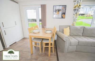 Victory Sandhurst 2 bedroom pre-owned caravan for sale at Tree Tops Caravan Park in North Wales