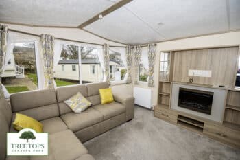 Carnaby Oakdale 2 bedroom caravan for sale at Tree Tops Caravan Park in North Wales