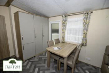 Carnaby Oakdale 2 bedroom caravan for sale at Tree Tops Caravan Park in North Wales