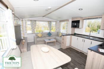 Swift Loire 2 bedroom caravan for sale at Tree Tops Caravan Park in North Wales