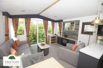 Swift Bordeaux 2 bedroom caravan for sale at Tree Tops Caravan Park in North Wales
