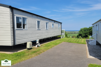 Carnaby Glenmoor 3 bedroom lodge with views for sale at Tree Tops Caravan Park in North Wales