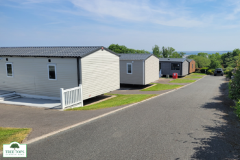 Carnaby Glenmoor 3 bedroom lodge with views for sale at Tree Tops Caravan Park in North Wales