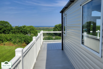Carnaby Glenmoor 3 bedroom lodge with views for sale at Tree Tops Caravan Park in North Wales