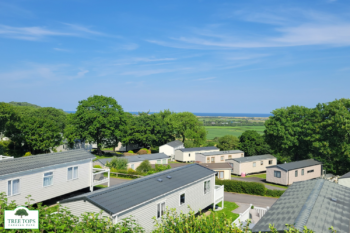 Carnaby Glenmoor 3 bedroom lodge with views for sale at Tree Tops Caravan Park in North Wales