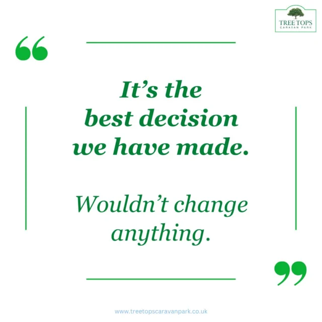 We're not ones to blow our own trumpets🎺, but we hear this a lot from our lovely 'Tree Toppers'!And we can't tell you how pleased we are that they feel this way! It means we're achieving what we set out to all those decades ago - to create a peaceful and happy place for our holiday caravan owners to enjoy. 😊Website 🔗 link in bio @treetopscp#TreeTopsCaravanPark #BestDecisionWeEverMade #HolidayCaravanParkNorthWales #StaticCaravanParkNorthWales