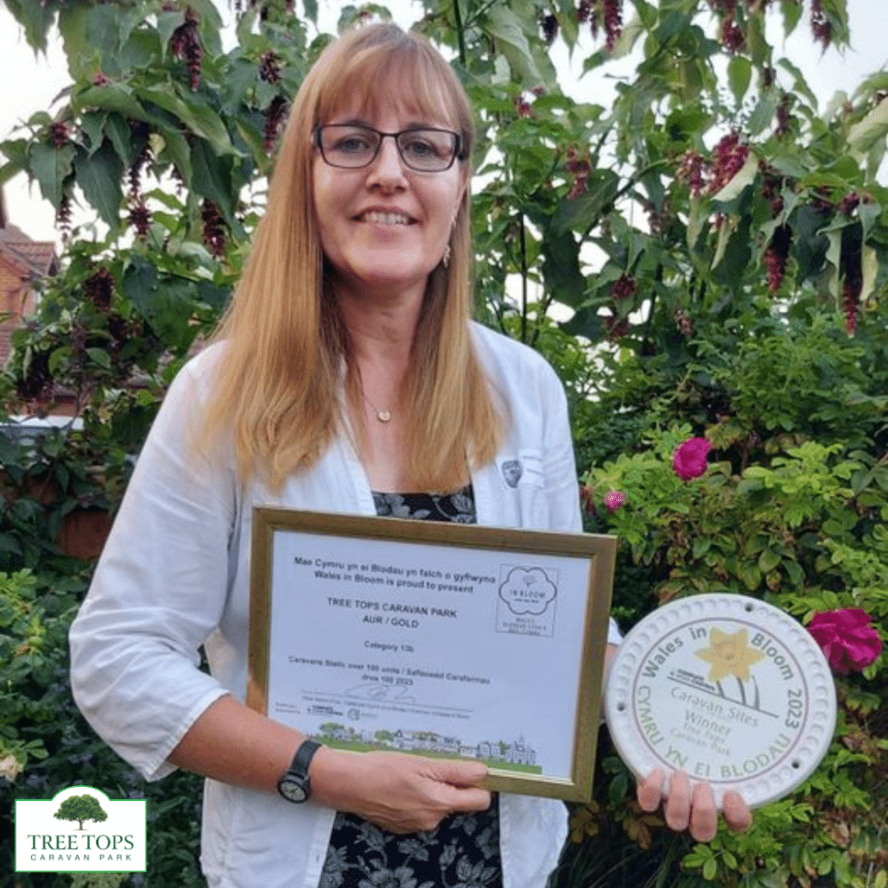 Tree Tops Caravan Park celebrate 30th Wales in Bloom win!